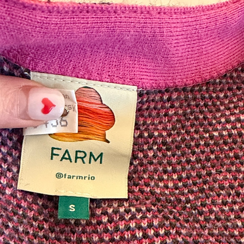 Farm Rio Pink and Red Patterned Knit Dress - Picture 2 of 4